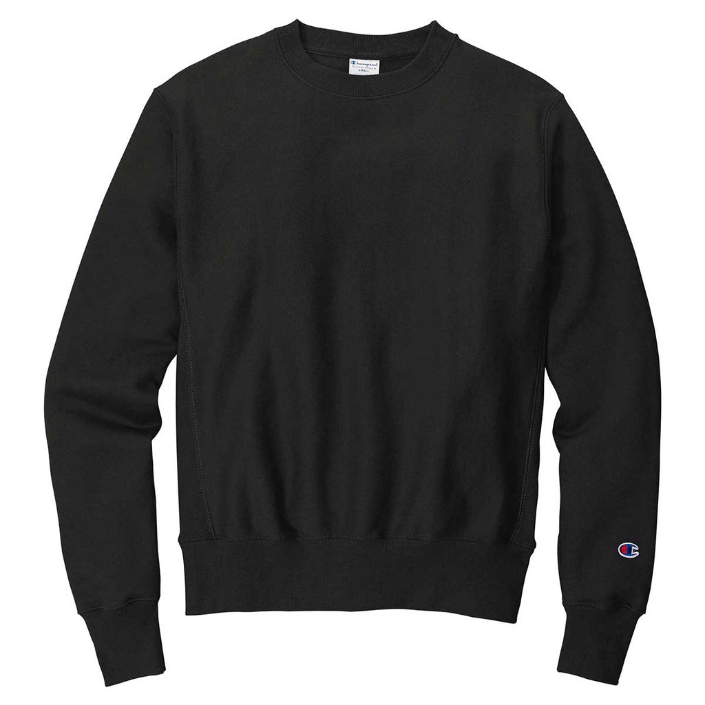 Champion Men's Black Reverse Weave Crewneck Sweatshirt
