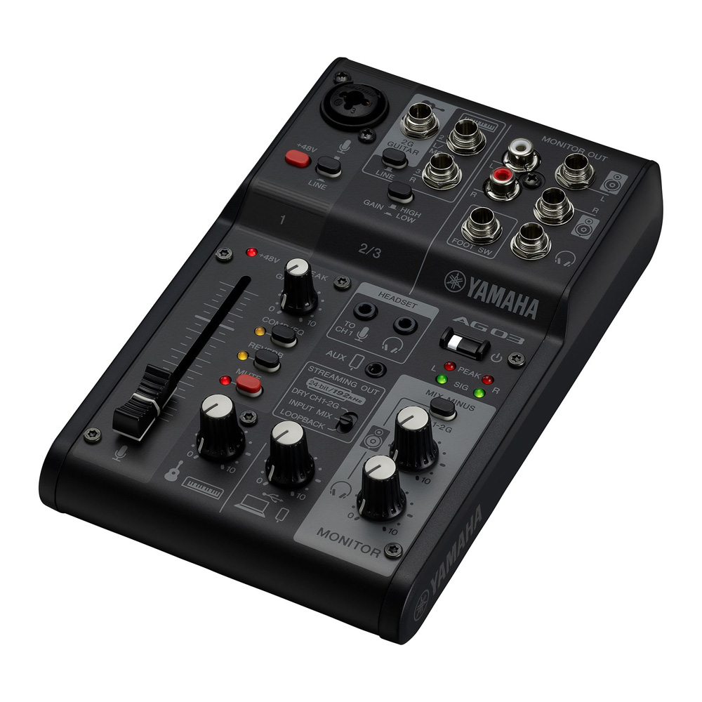 YAMAHA WEBキャスティングミキサー AG03mk2 Black(Lightning端子搭載