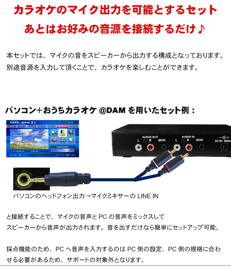 小型＆リーズナブルなスピーカーセット ワイヤレスマイク2本と