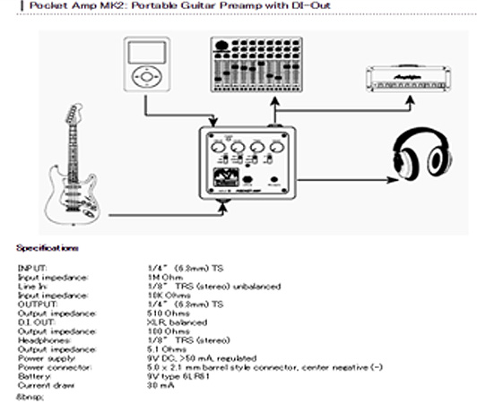 Palmer(パルマー) ／ POCKET AMP MK 2 Portable Guitar Preamp with DI