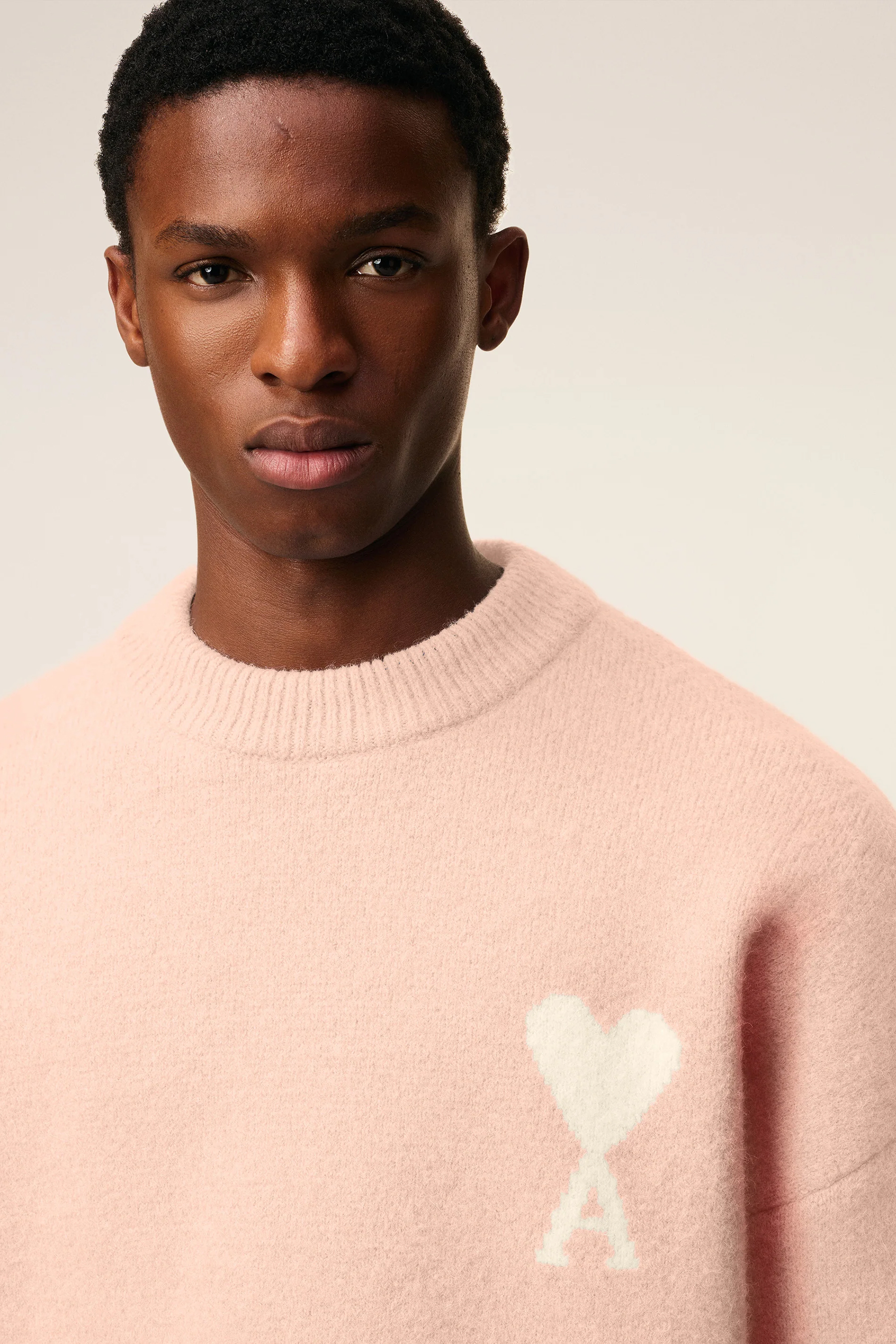 AMI PARIS Relaxed Fit Alpaca Blend Crew Neck Sweater