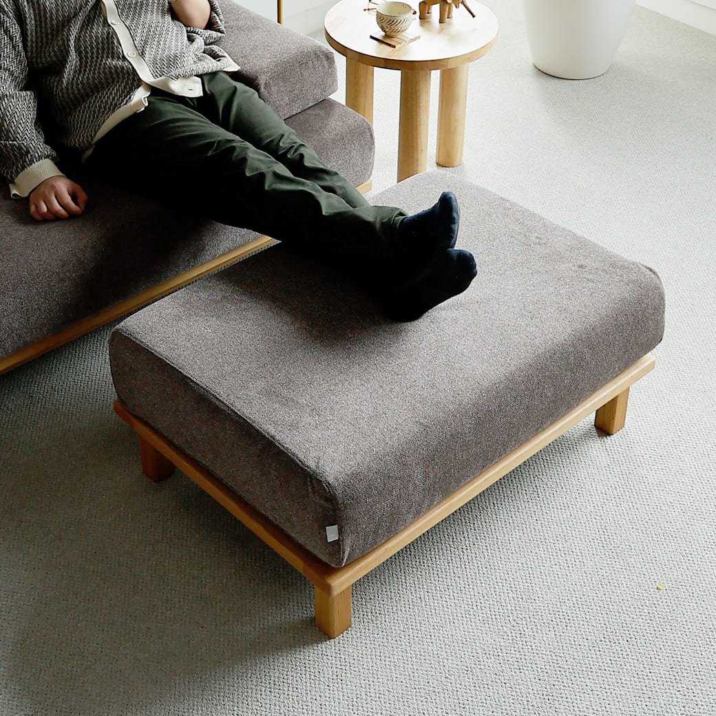 SIEVE rect unit オットマン カバーリング 洗える ライトブラウン