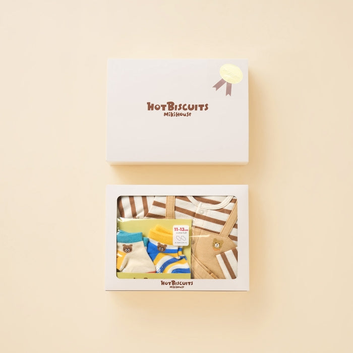 ギフトBOX付ミキハウス ショートオール&スタイ&ソックス ショート