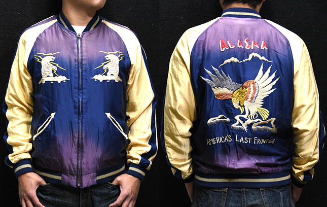 東洋スカジャン【EAGLE×ALASKAN HUSKY】サテンスカ・エージングモデル