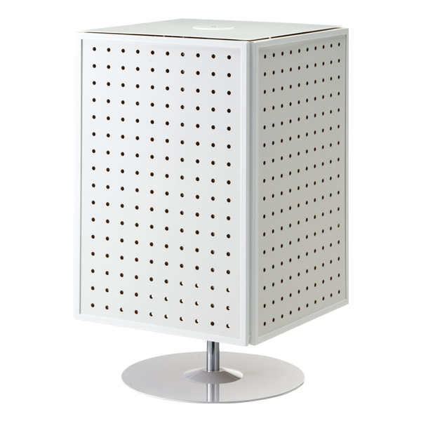 卓上4面回転有孔パネル什器 ホワイト 店舗用品 販促用品 有孔ボード