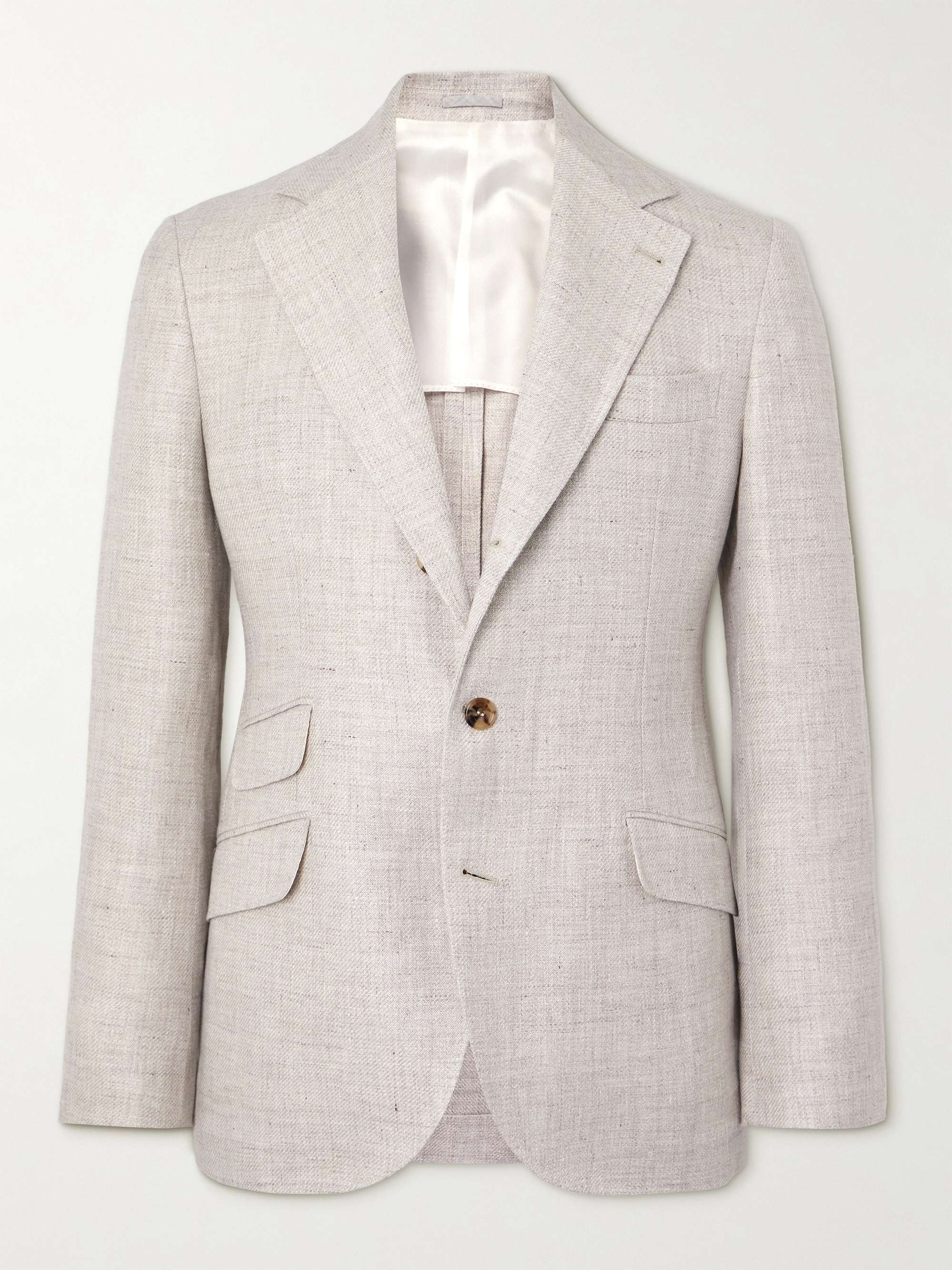 BRUNELLO CUCINELLI Linen, Wool and Silk-Blend Blazer for Men | MR