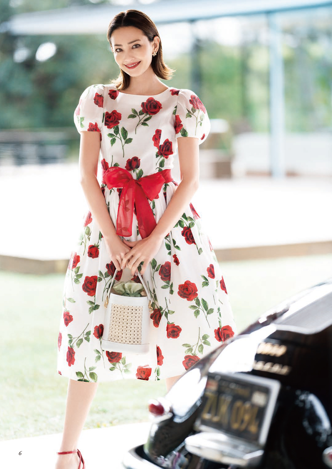 エムズグレイシー 薔薇柄ブラウススカート