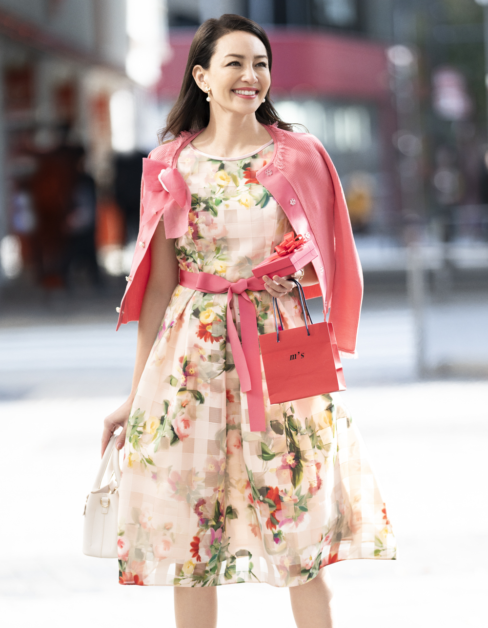 エムズグレイシー 花柄 フラワー ワンピース 40 現行タグ Lサイズ