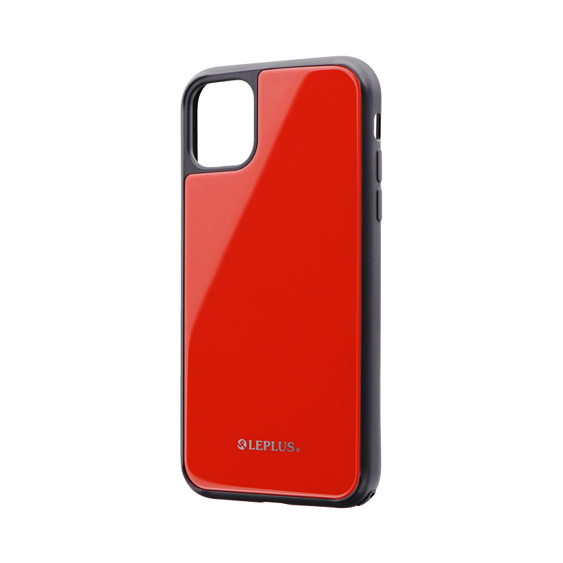 iPhone 11 背面ガラスシェルケース「SHELL GLASS」 レッド｜スマホ