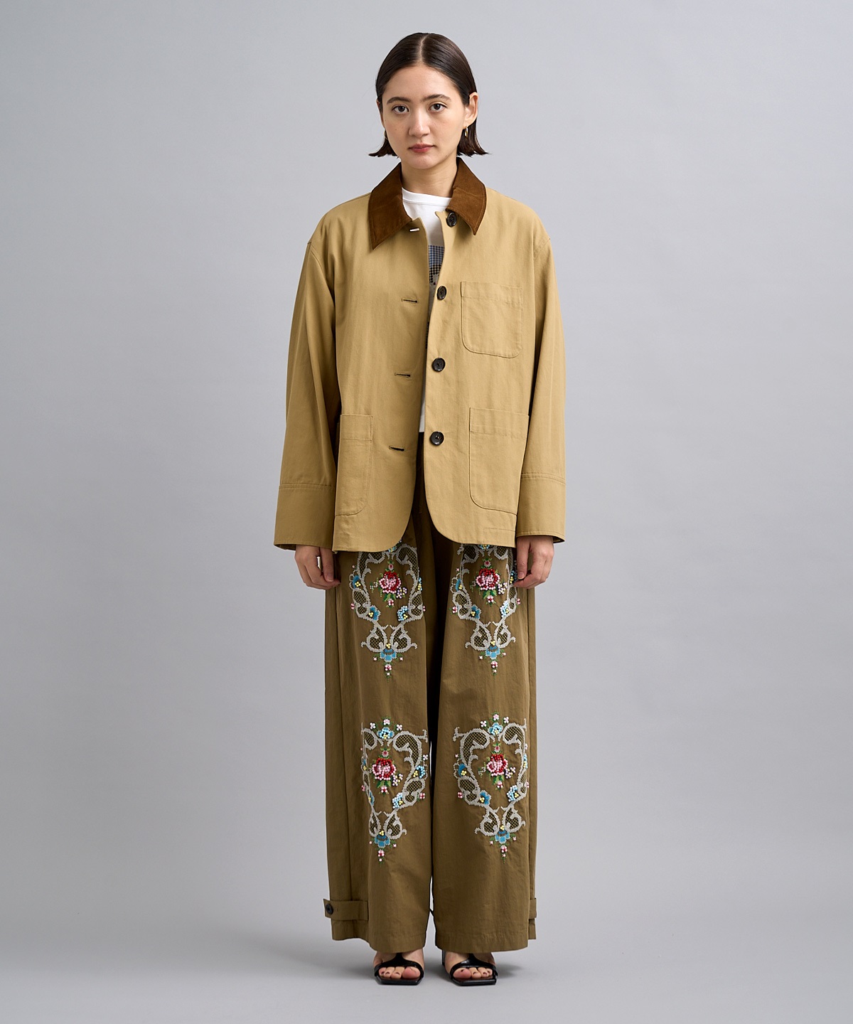 ビーズフラワー刺繍ジャケット | MUVEIL Online Shop