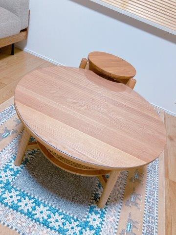 ウニコのソルク ラウンドテーブル ・ローテーブルにマットをオーダー