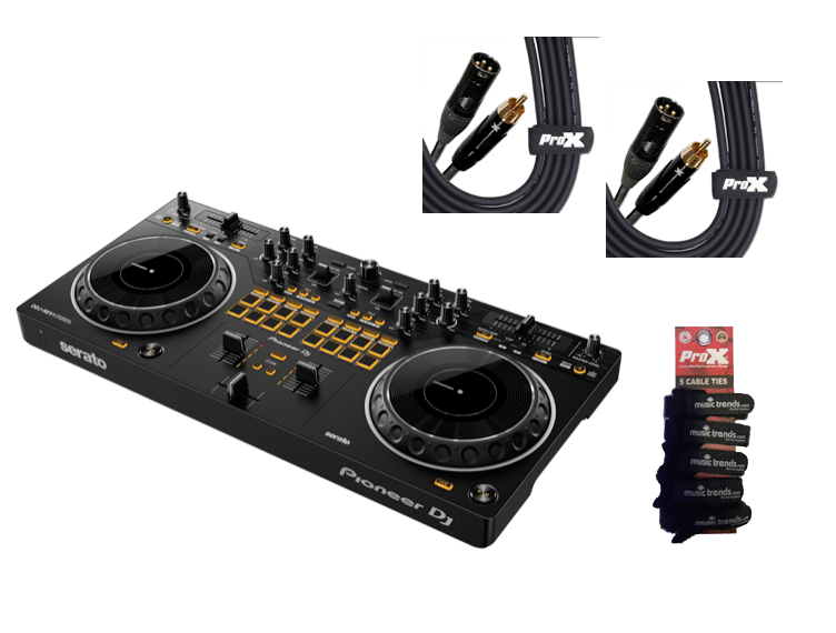 Pioneer DJ DDJ-REV1 Scratch Style DJ Controller w 2 RCA-XLR Cables