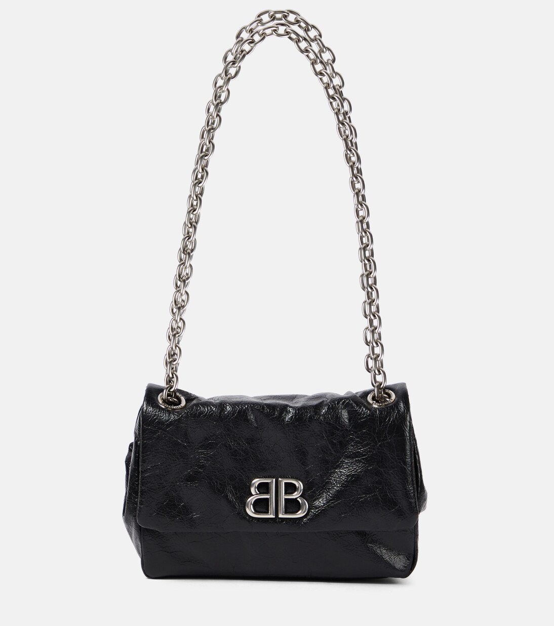 Monaco Mini BB leather shoulder bag in black - Balenciaga | Mytheresa