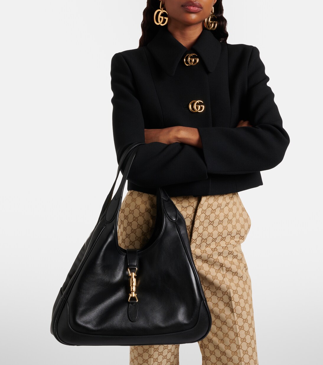 Gucci Mercato Medium leather tote bag in black - Gucci | Mytheresa