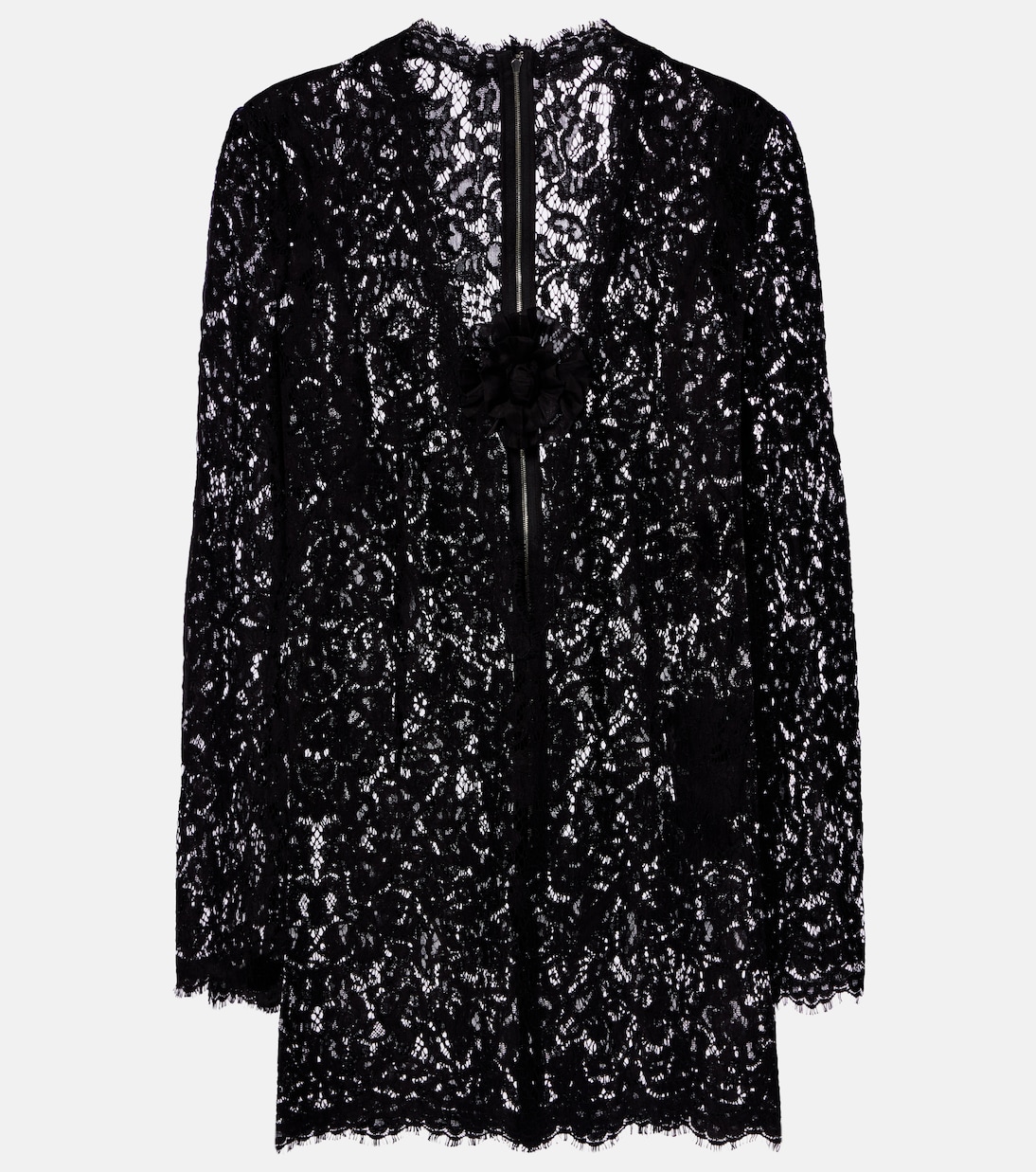 Embroidered scalloped minidress in black - Dolce Gabbana | Mytheresa