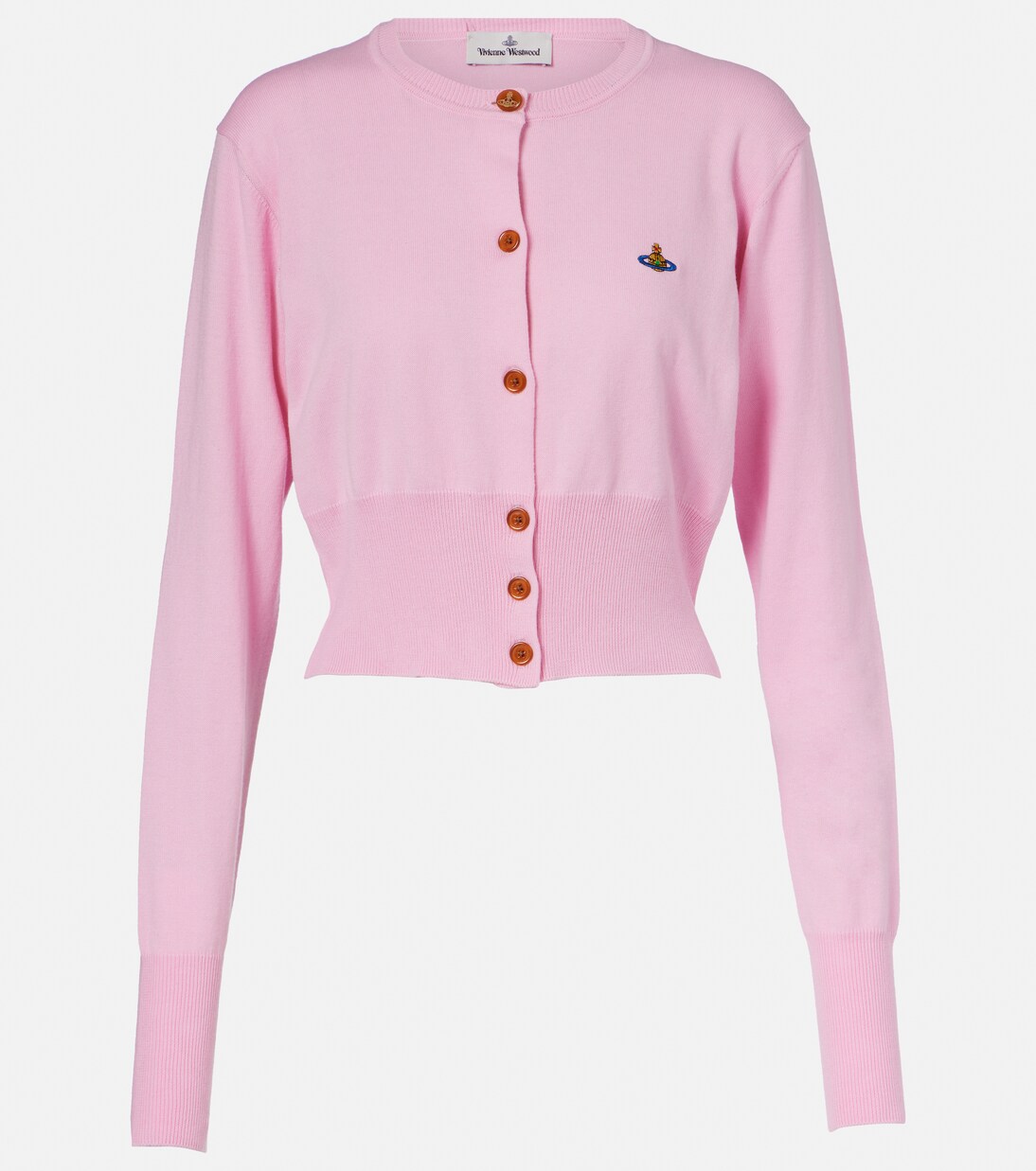 Orb cotton and cashmere cardigan in pink - Vivienne Westwood