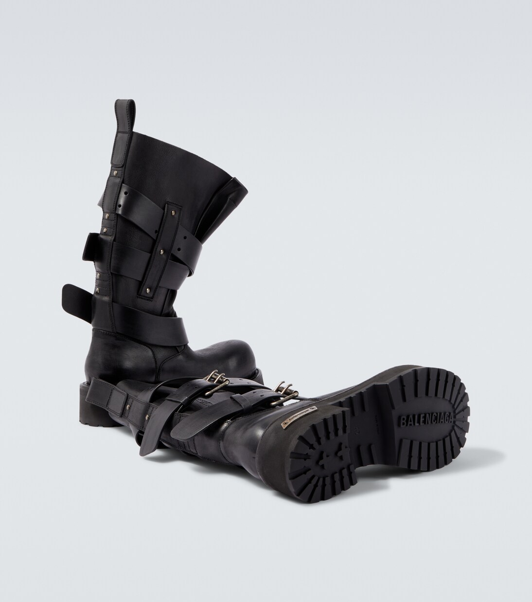 Venom leather biker boots in black - Balenciaga | Mytheresa
