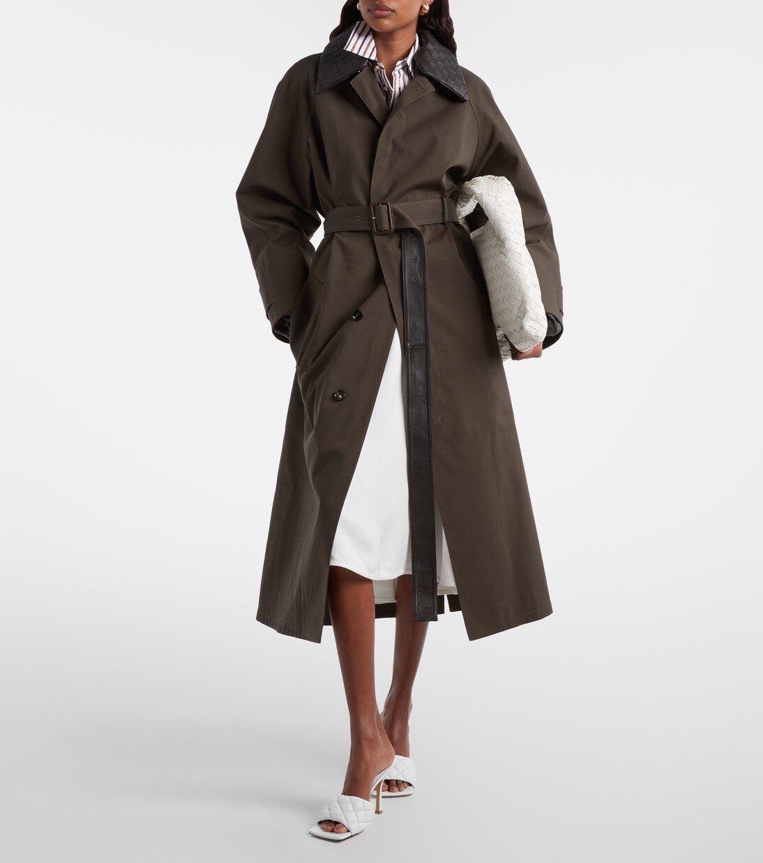 Padded leather mules in white - Bottega Veneta | Mytheresa