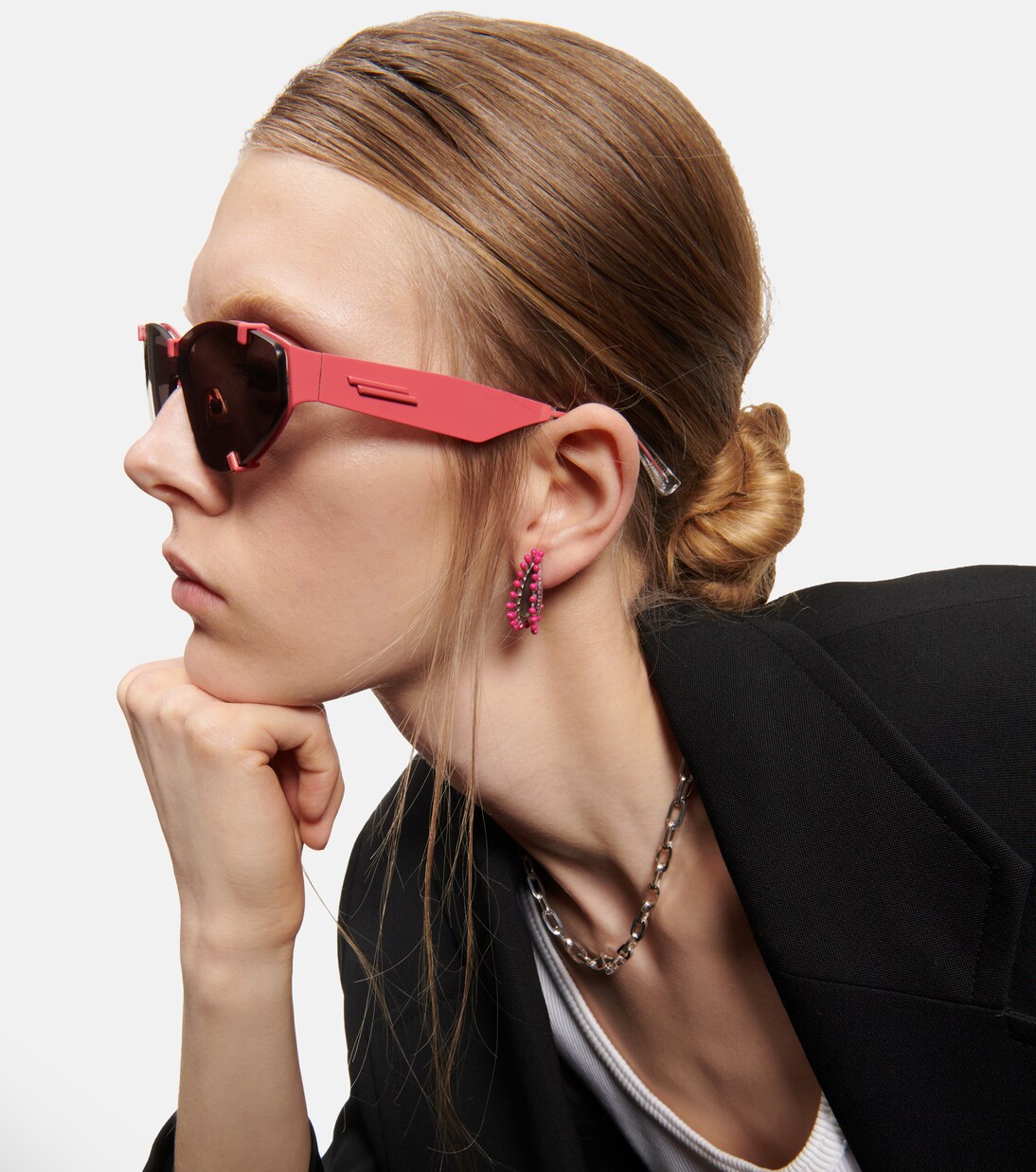 Grip shield sunglasses in pink - Bottega Veneta | Mytheresa