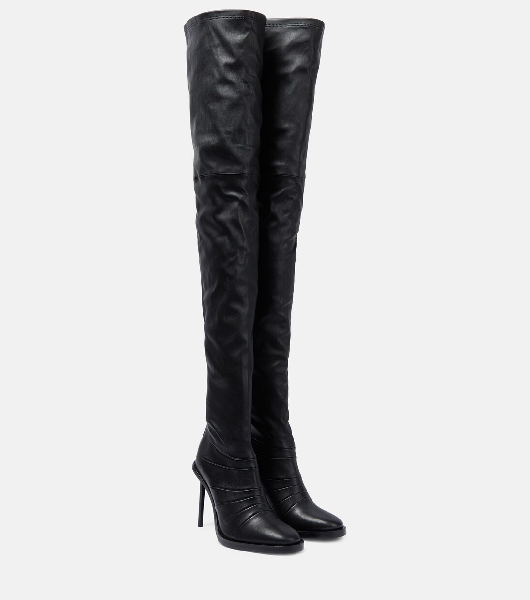 Adna over-the-knee leather boots in black - Ann Demeulemeester