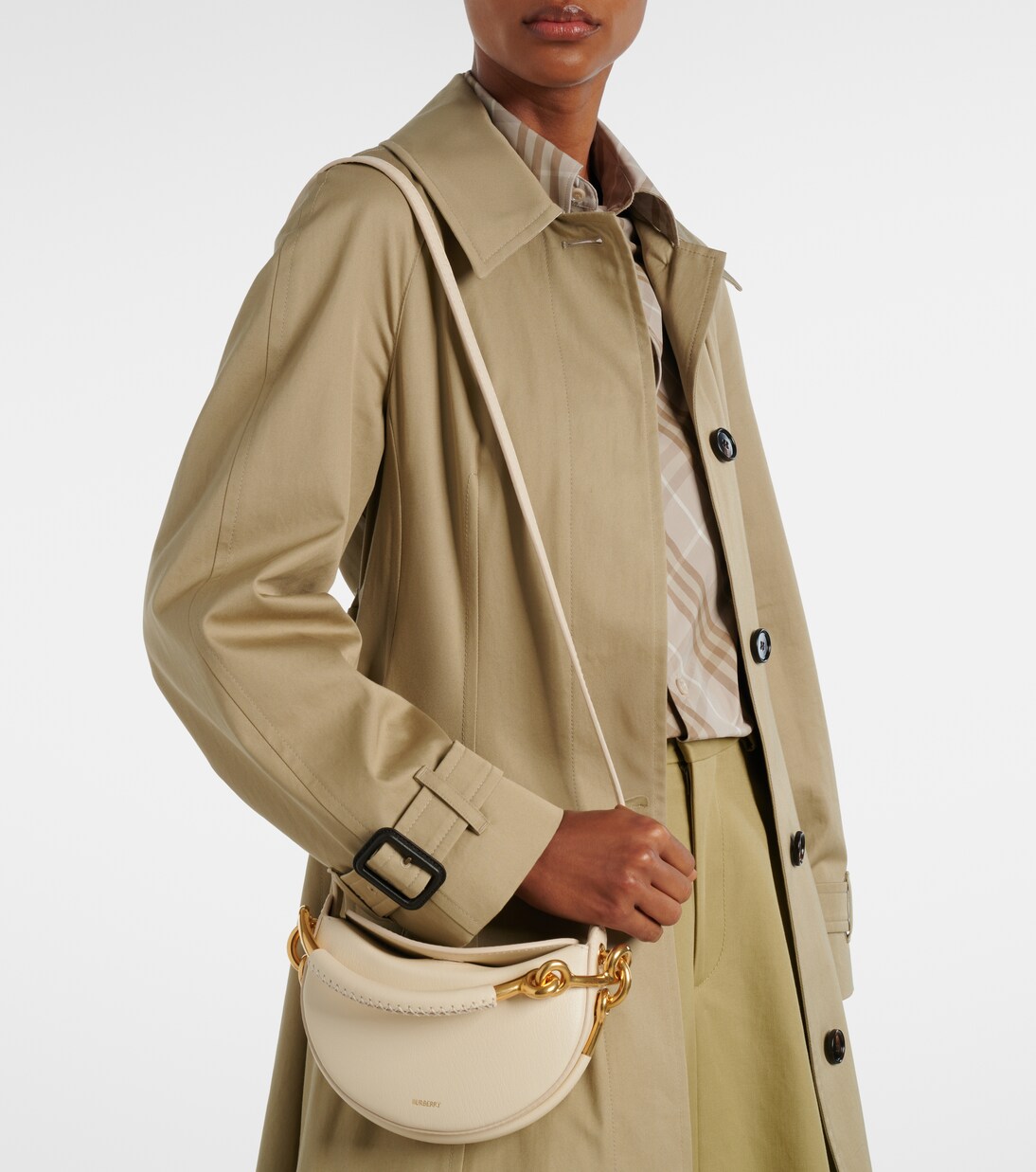 Bridle leather tote bag in white - Burberry | Mytheresa