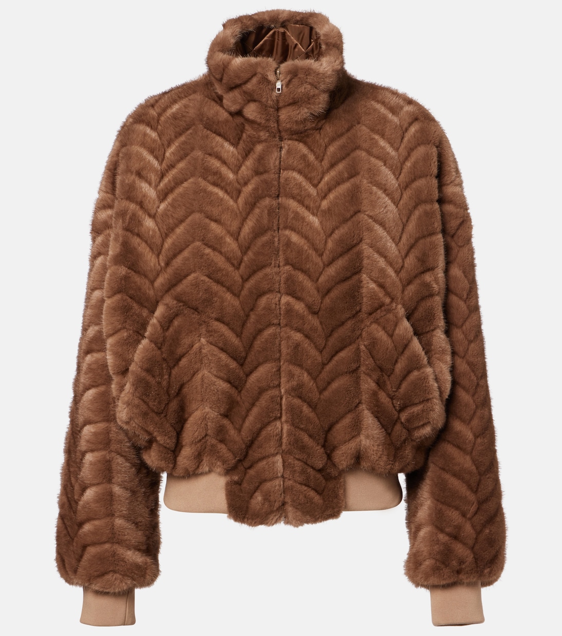 Cropped padded jacket in brown - Balenciaga | Mytheresa