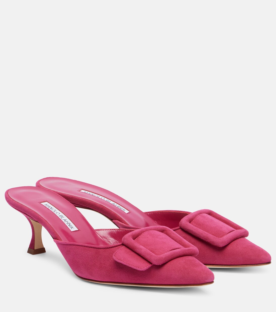 Maysale suede mules in pink - Manolo Blahnik | Mytheresa