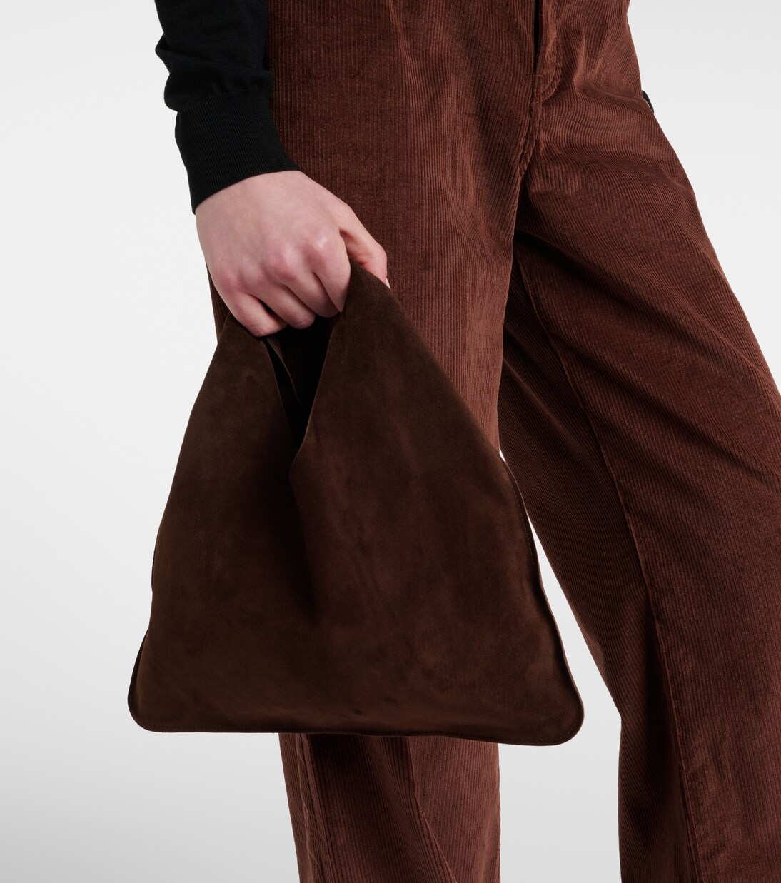 Bindle Small suede tote bag in brown - The Row | Mytheresa