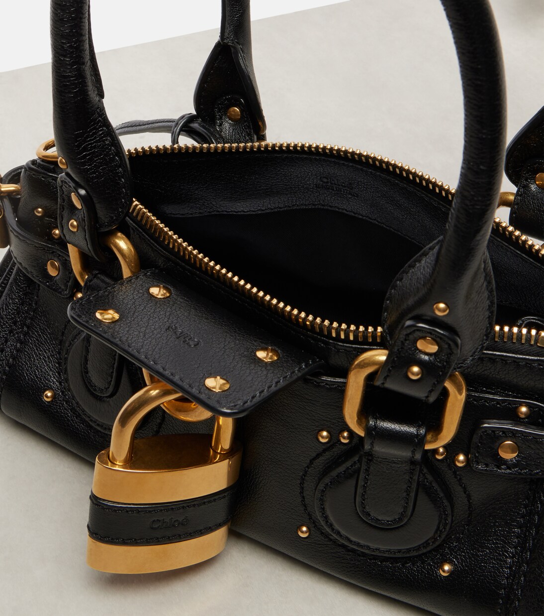 Paddington Small leather shoulder bag in black - Chloe | Mytheresa