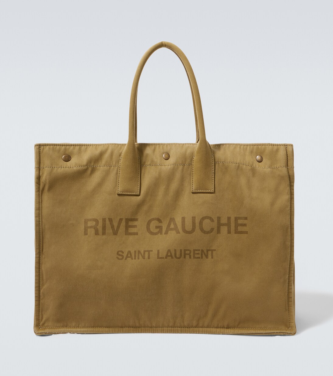 Rive Gauche Large canvas tote bag in green - Saint Laurent | Mytheresa