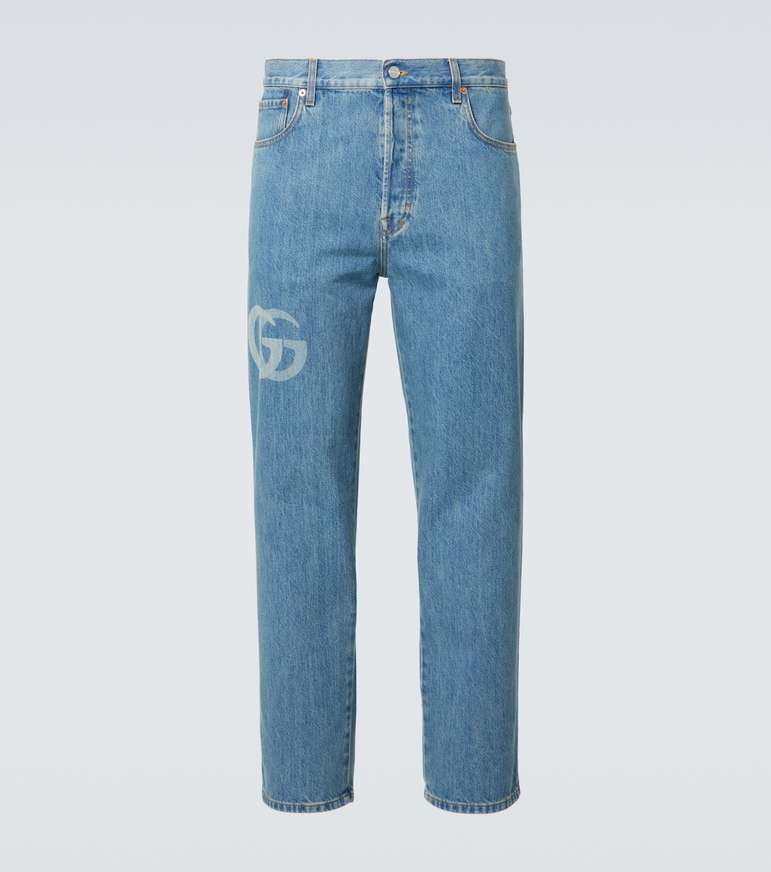 Double G mid-rise slim jeans in blue - Gucci | Mytheresa