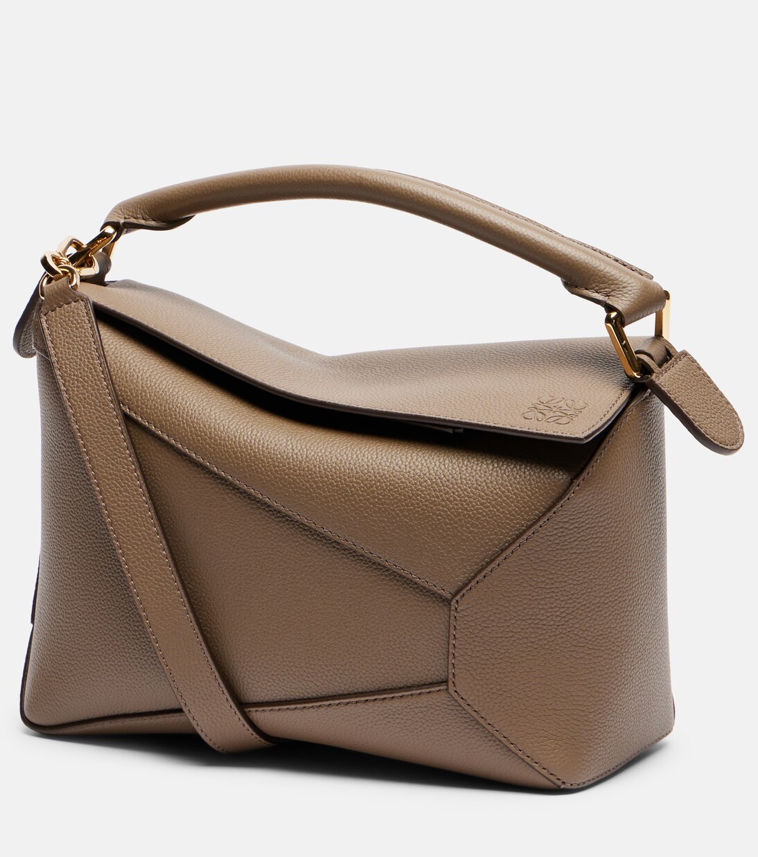 Puzzle Edge Small leather tote bag in brown - Loewe | Mytheresa