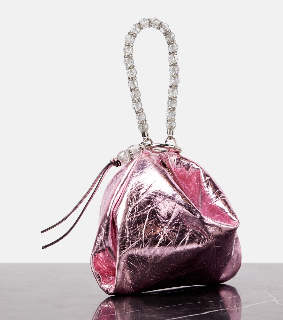 Callie Small metallic leather clutch in pink - Jimmy Choo | Mytheresa