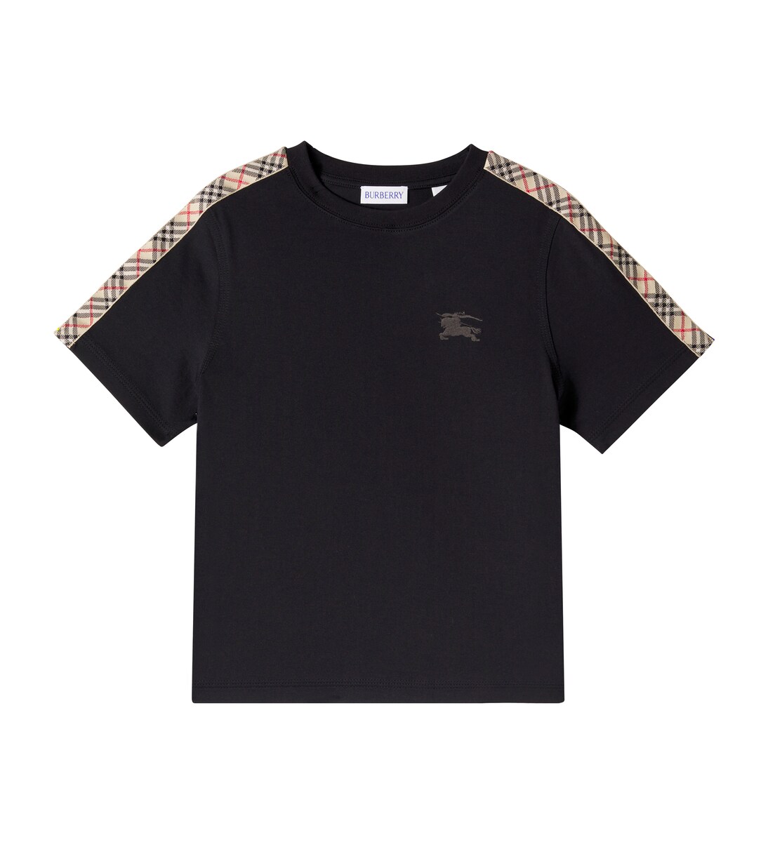 Burberry Check EKD cotton jersey T-shirt in black - Burberry Kids