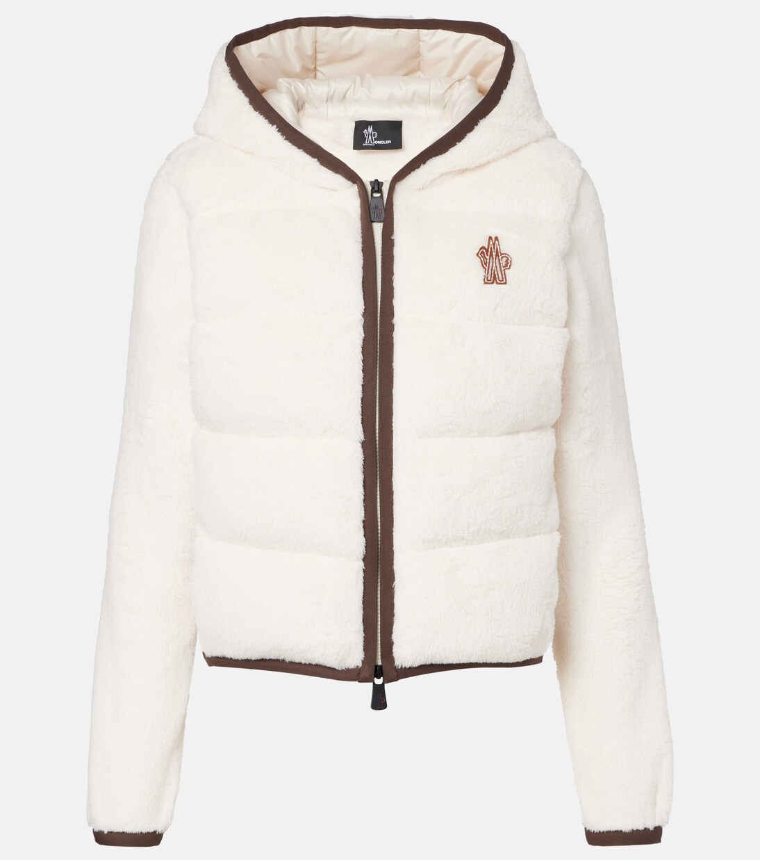 Hooded fleece down jacket in white - Moncler Grenoble | Mytheresa