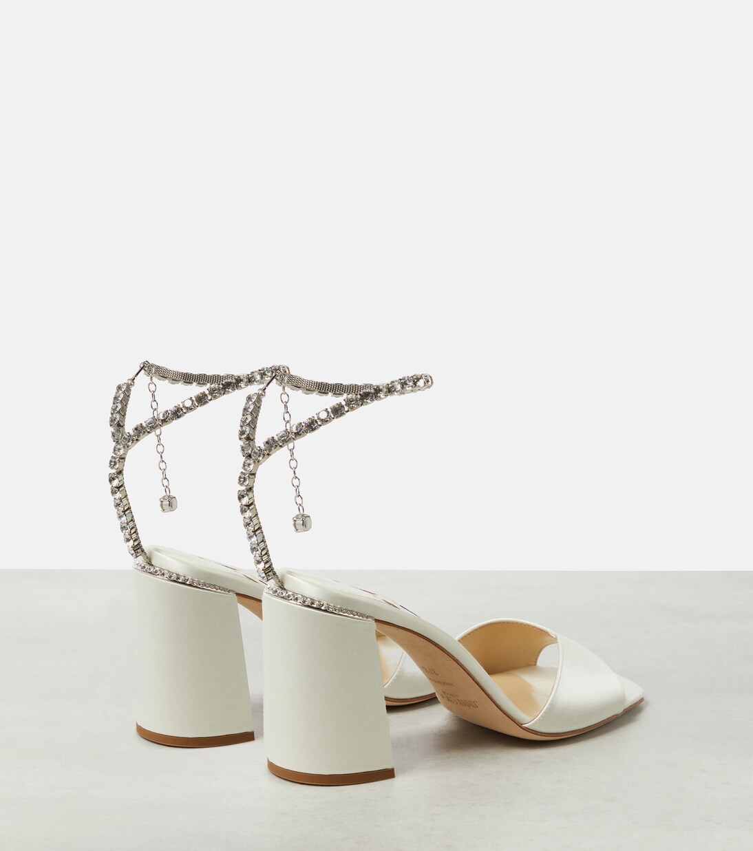 Saeda 85 embellished satin sandals in white - Jimmy Choo | Mytheresa