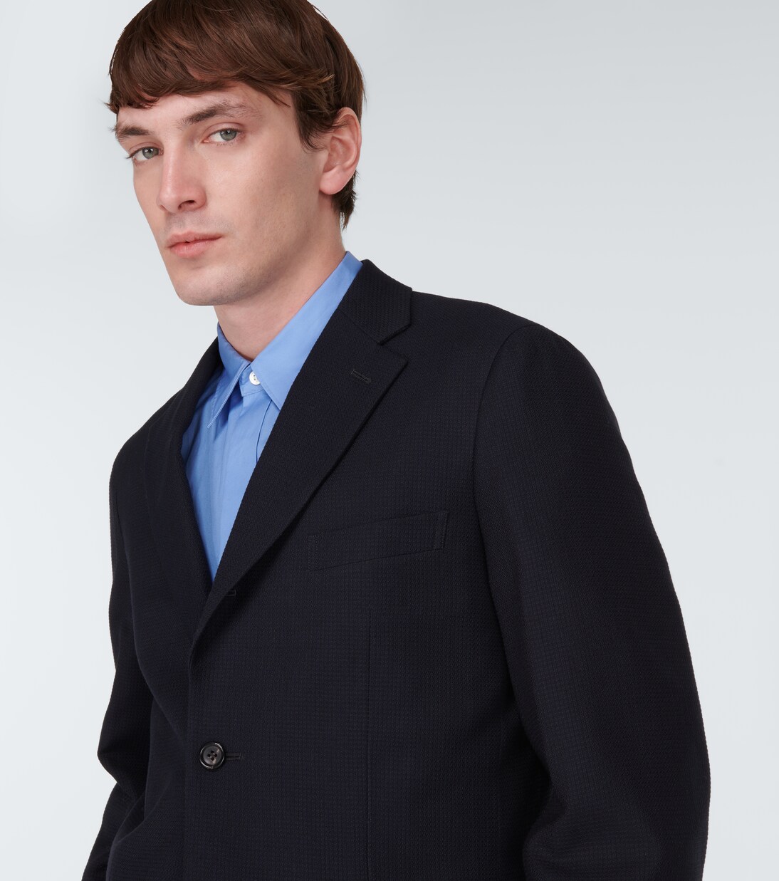 Cotton-blend suit jacket in blue - Comme Des Garcons Homme Deux