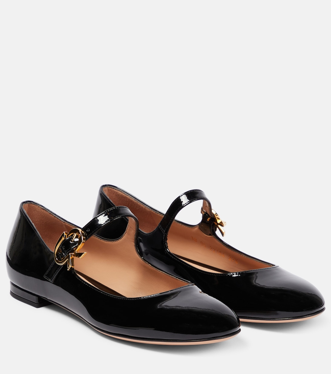 Mary Ribbon patent leather ballet flats in black - Gianvito Rossi