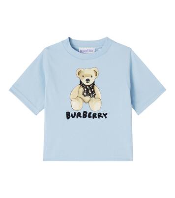 Baby Thomas Bear cotton jersey T-shirt in blue - Burberry Kids