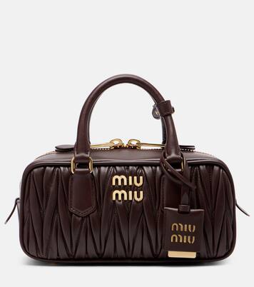 Arcadie matelassé leather tote bag in brown - Miu Miu | Mytheresa