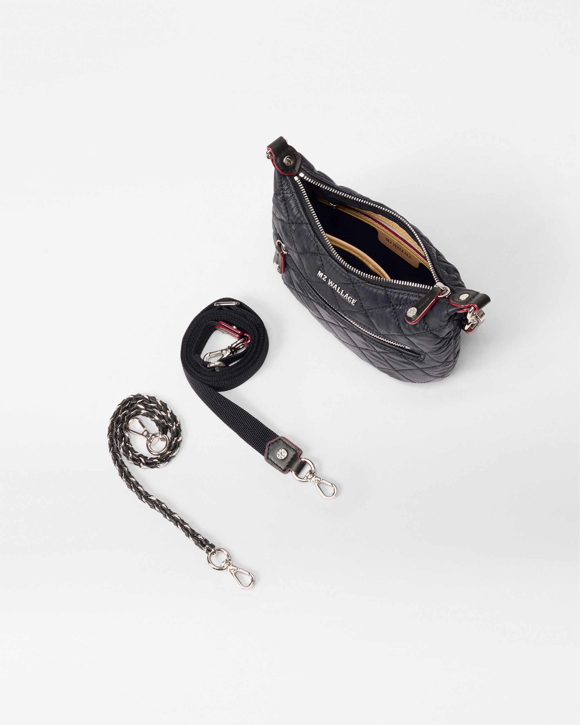 Mini Black Purse with Silver Chain | MZ Wallace