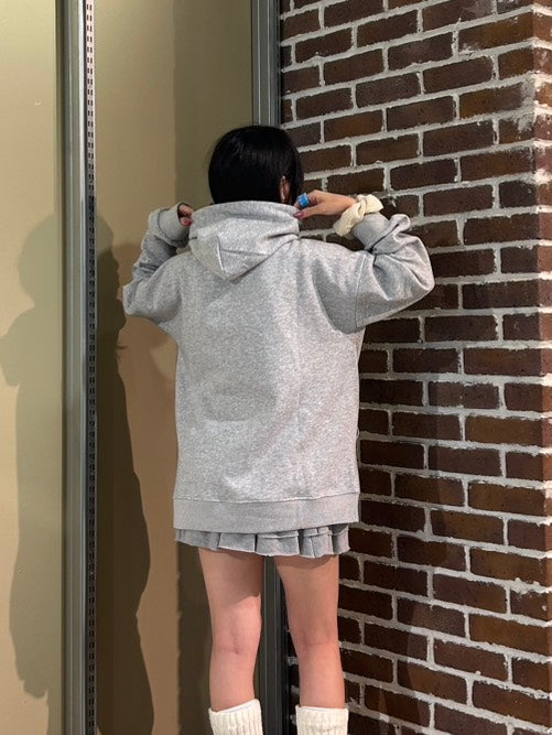 グレンチェックナンバーロゴ刺繍 パーカーMI-16