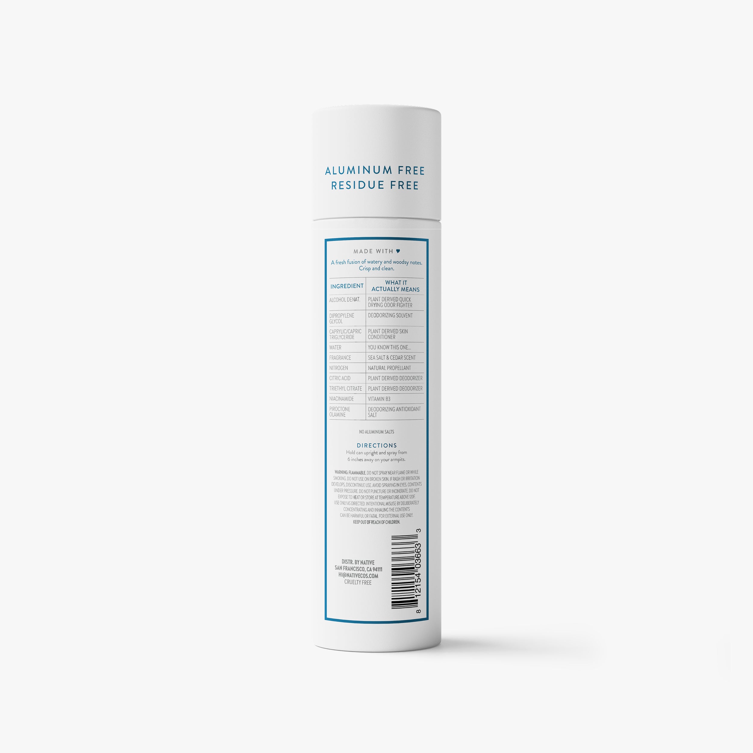 Native Deodorant & Body Spray | Sea Salt & Cedar