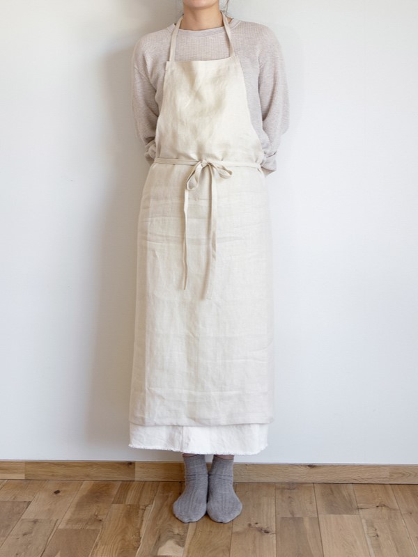 natsusobiku online store - AY40 STYLISH APRON リネン2wayエプロン C