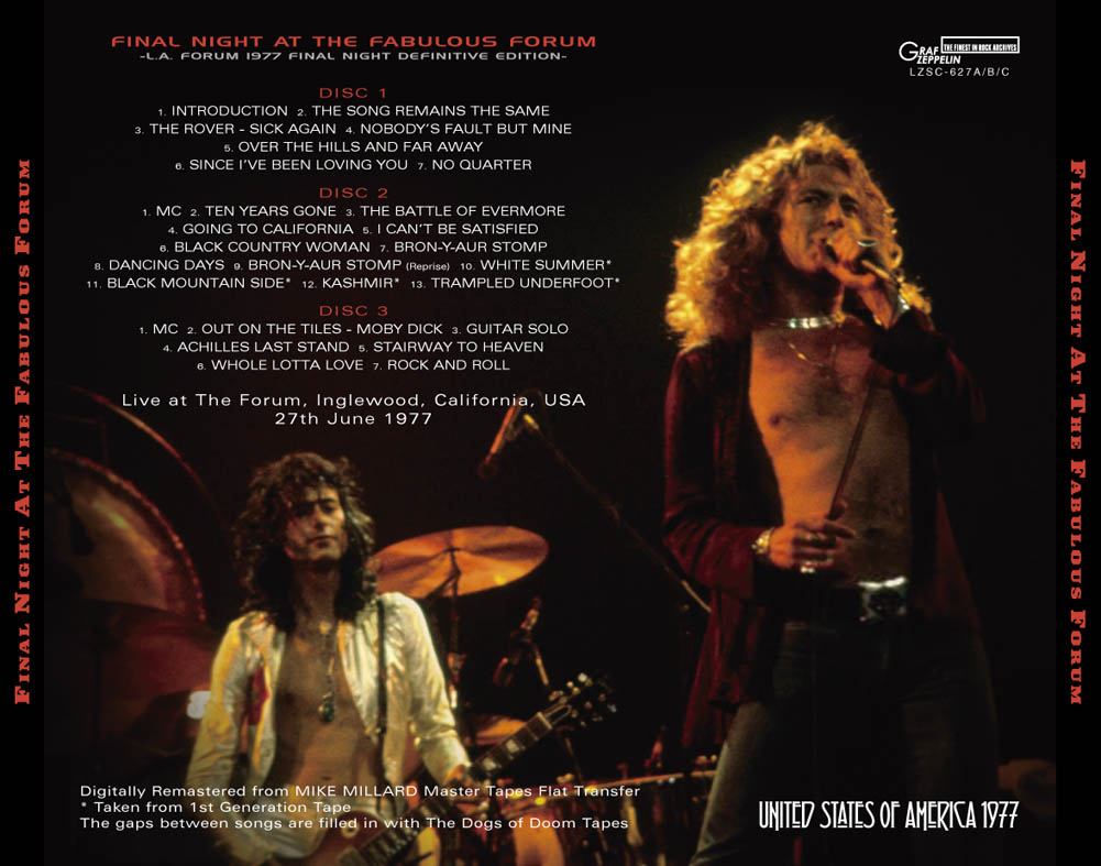 LED ZEPPELIN - FINAL NIGHT AT THE FABULOUS FORUM (3CD) - navy-blue