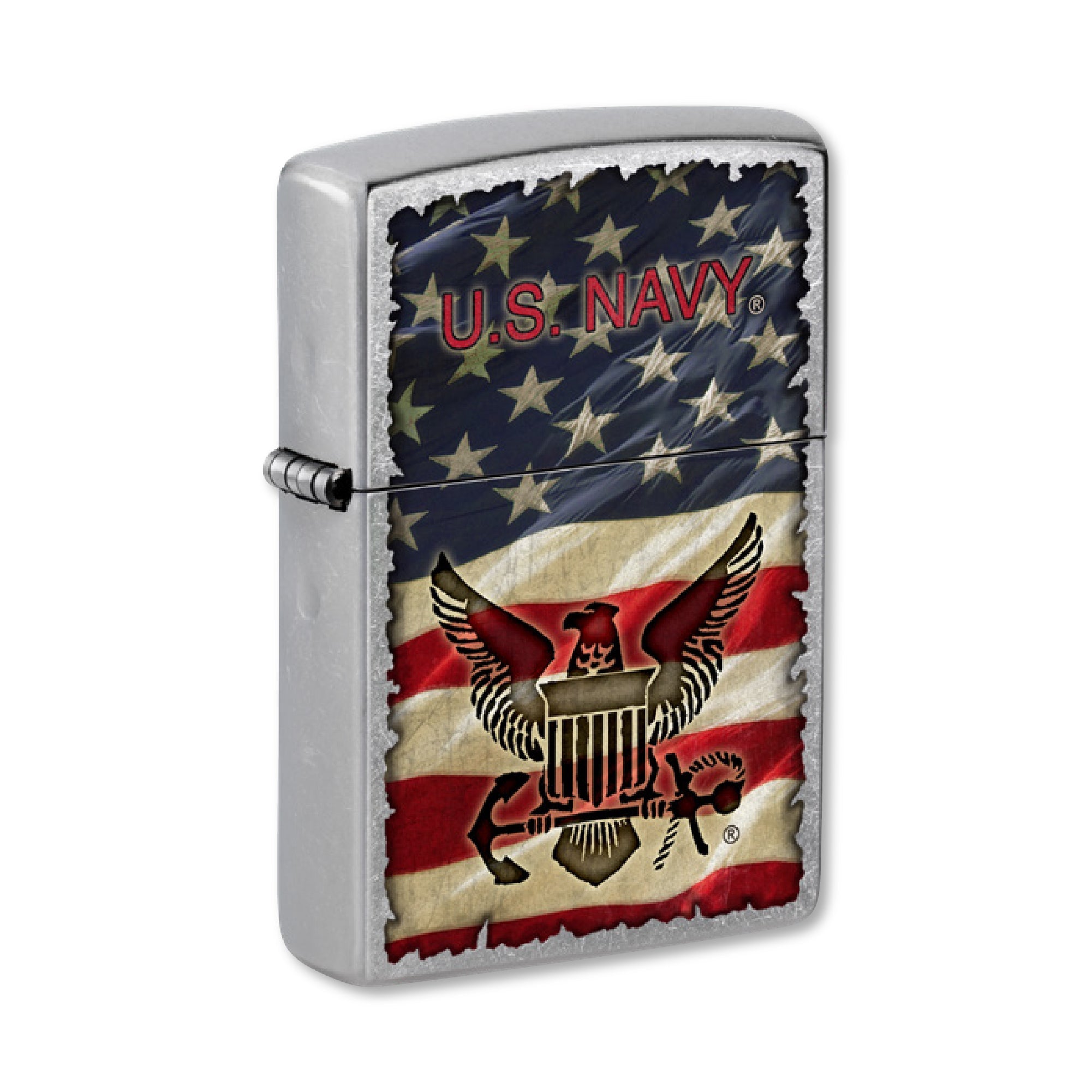 U.S. Navy American Flag Street Chrome Zippo – Navy Gear