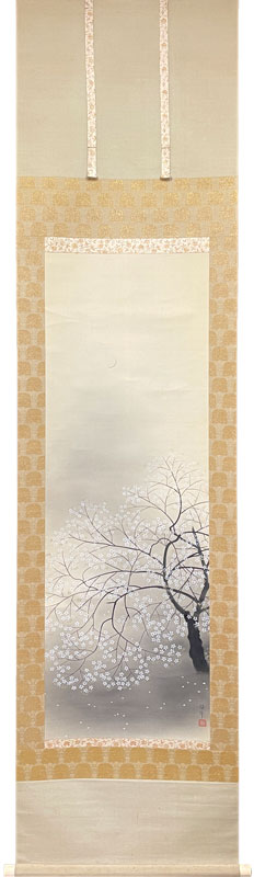 小谷津任牛 夕桜/掛け軸(Hanging scrolls) 絵画の買取 販売 鑑定