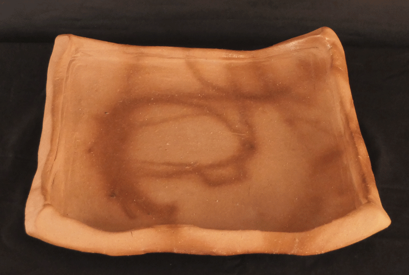 古美術 波兎 / 北大路魯山人 作 備前四方皿 竹腰長生識箱