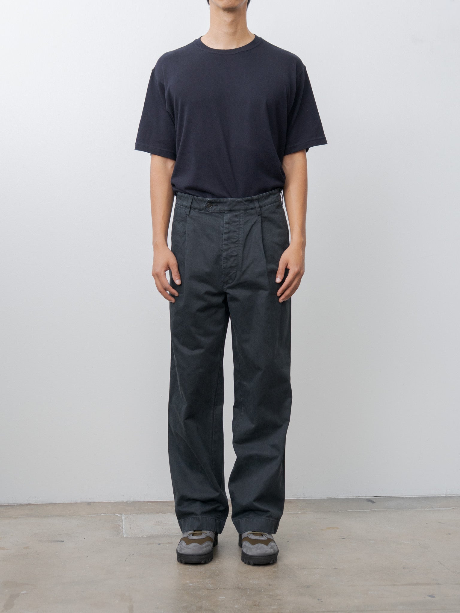 Namu Shop - Auralee Product Dyed Finx Chino One-Tuck Pants - Black
