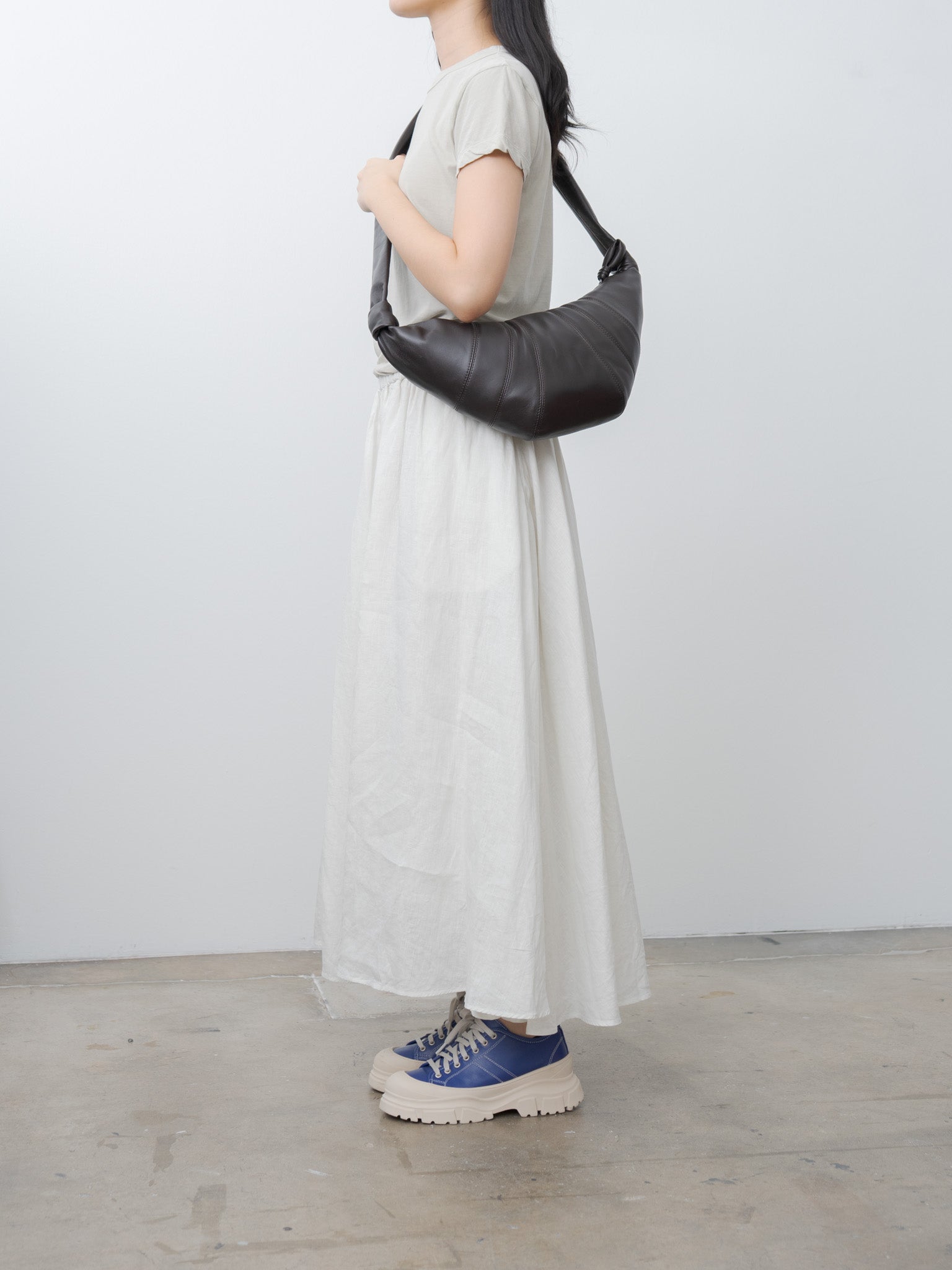 Namu Shop - Lemaire Medium Croissant Bag - Dark Chocolate (soft